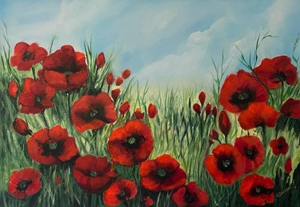 A. Donkers - Poppies - van € 650 voor € 495 (100 x 70 cm)